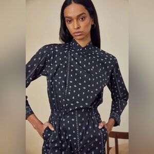 Hunter Bell Black and White Patterned Jumpsuit